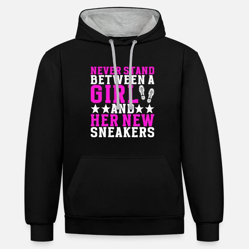 Sneakerhead Collectionneur de baskets - Sweat à capuche contrasté - noir/gris chiné