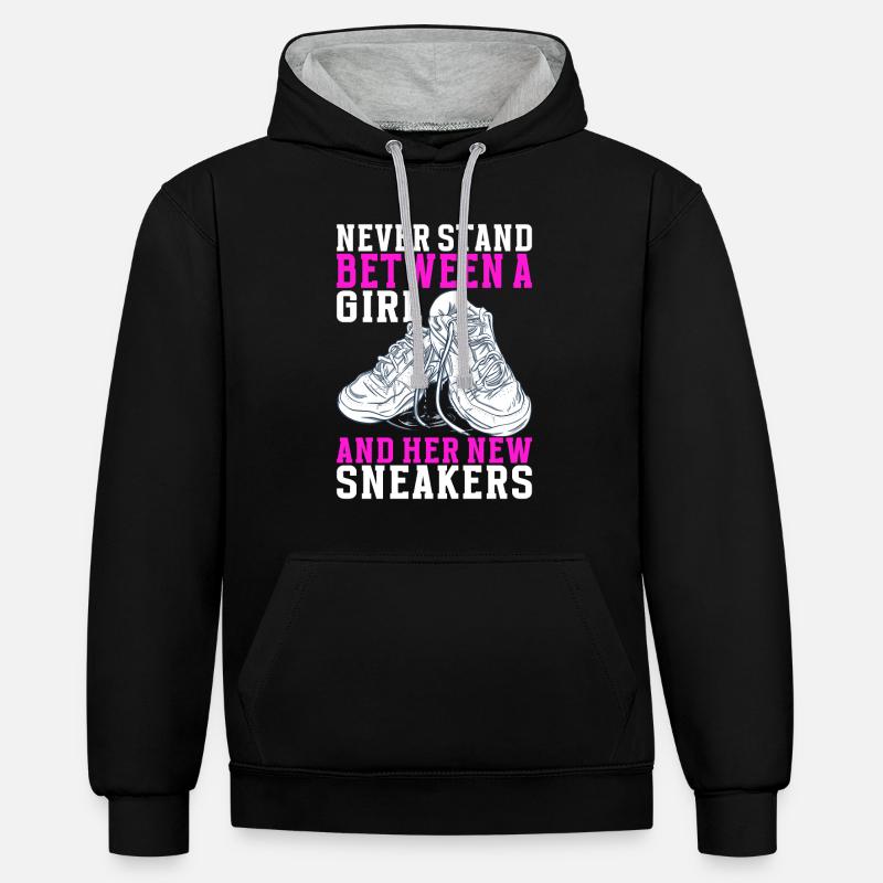 Sneakerhead Sneaker Collector - Sweat à capuche contrasté - noir/gris chiné