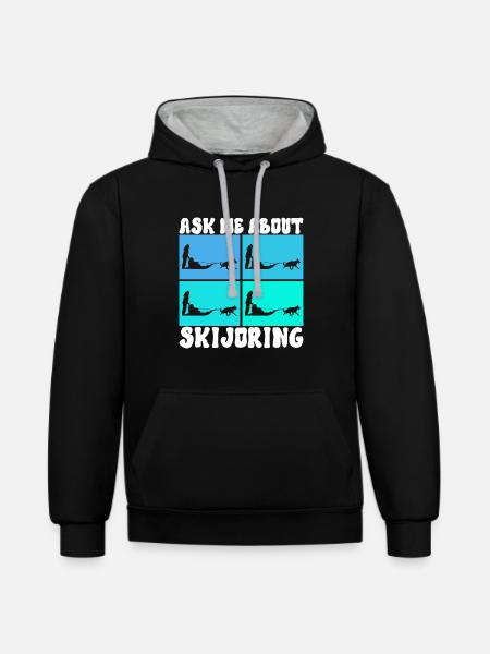Sledding Sled dogs - Contrast hoodie - black/heather grey