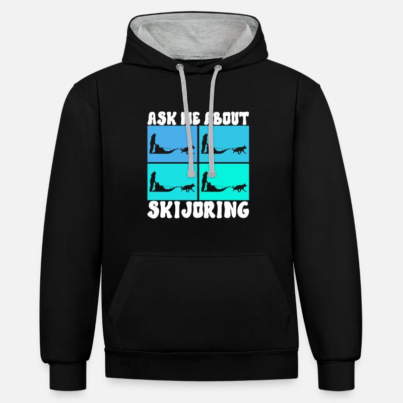 Sledding Sled dogs - Contrast hoodie - black/heather grey