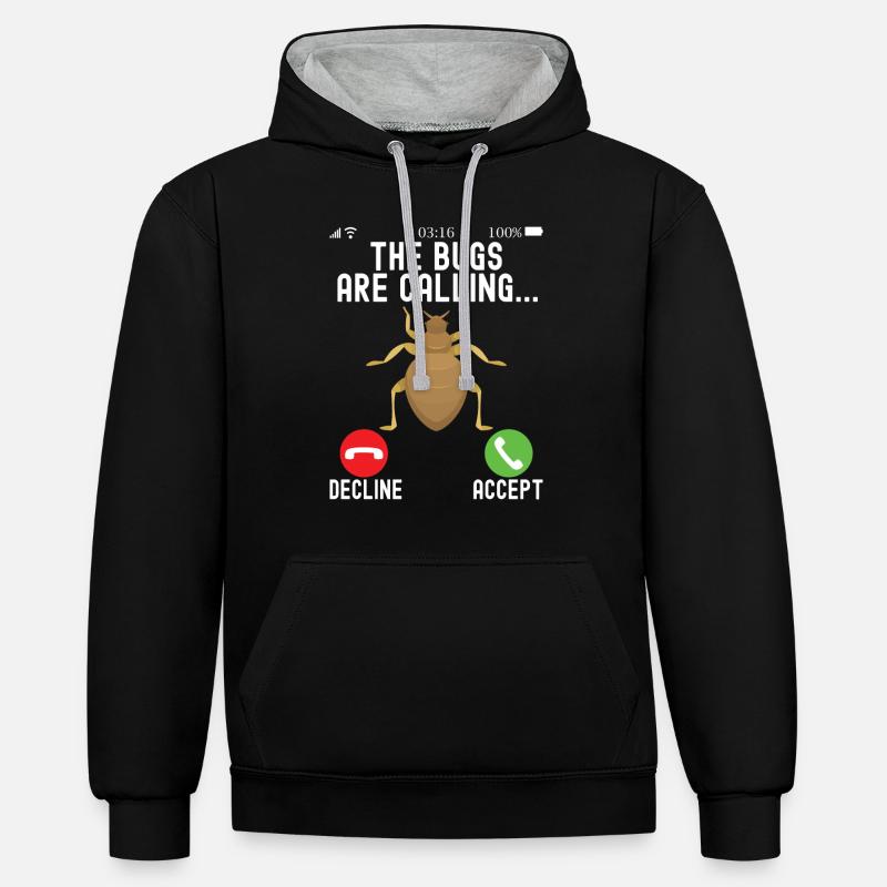 Schädlingsbekämpfung Kammerjäger - Kontrast-Hoodie - Schwarz/Grau meliert