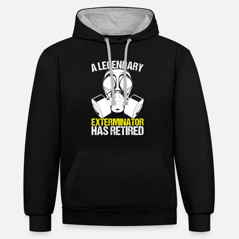 Pest Control Exterminator - Contrast hoodie - black/heather grey