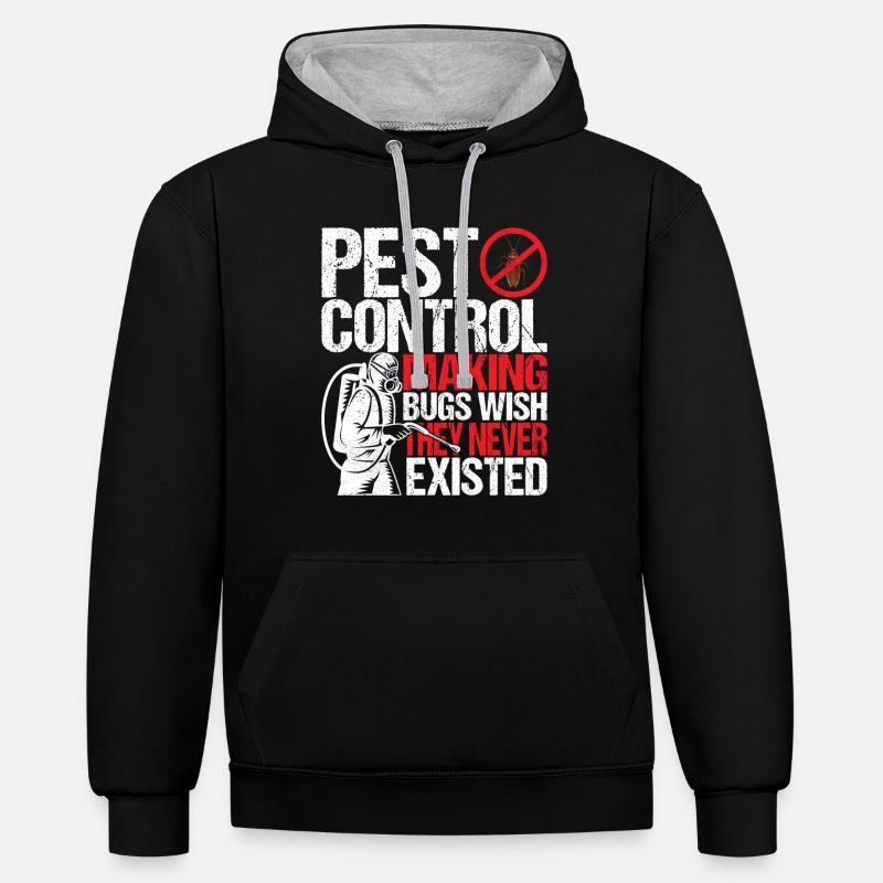 Pest Control Exterminators - Contrast hoodie - black/heather grey