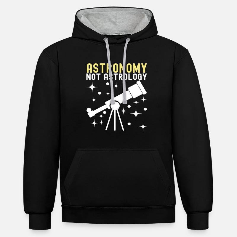 Astronomie Atronome - Sweat à capuche contrasté - noir/gris chiné