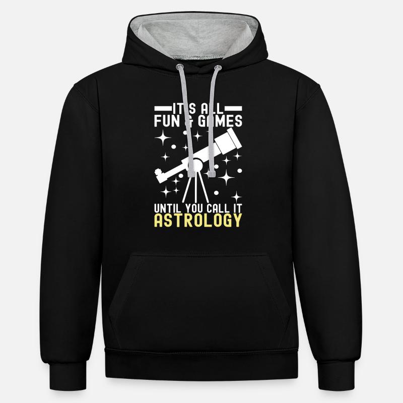 Atronome Astronomie - Kontrast-Hoodie - Schwarz/Grau meliert