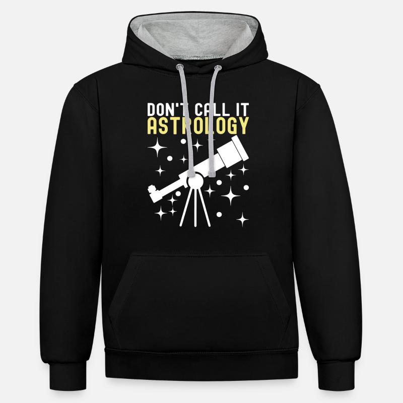 Atronome Astronomie - Kontrast-Hoodie - Schwarz/Grau meliert
