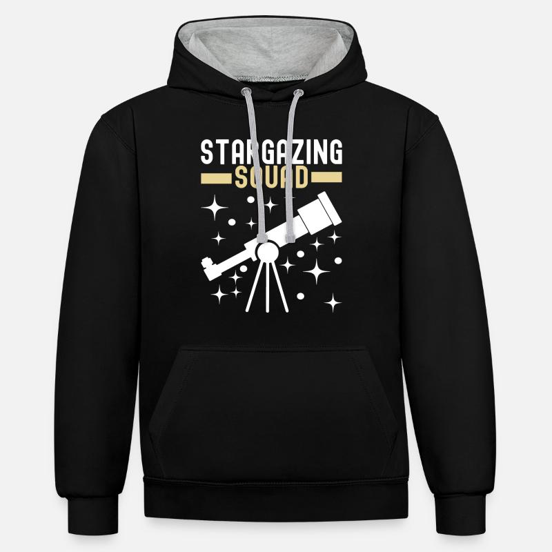 Atronome Astronomie - Kontrast-Hoodie - Schwarz/Grau meliert
