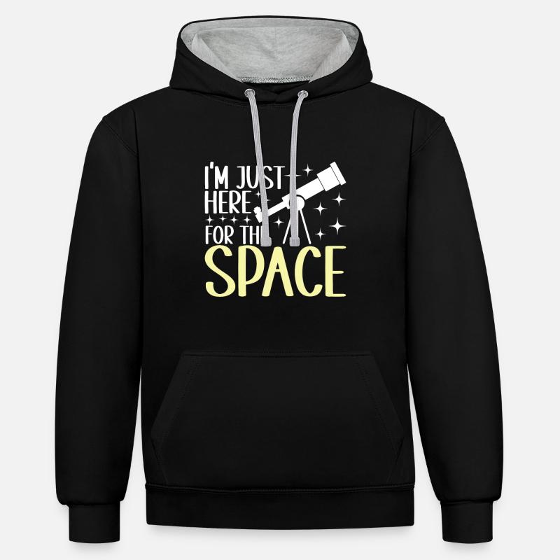 Astronomie astronome - Sweat à capuche contrasté - noir/gris chiné