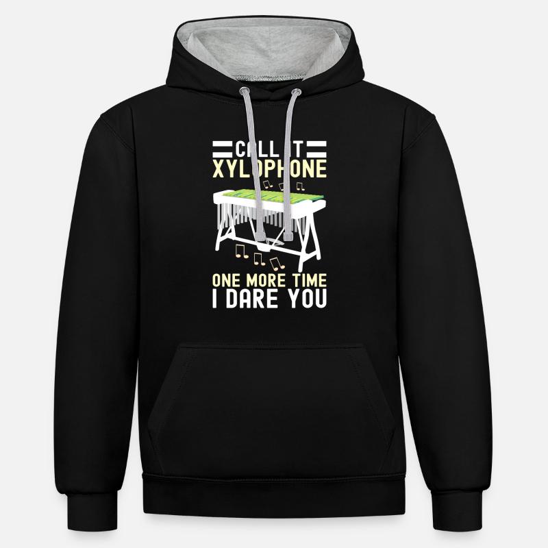 Vibraphon, vibraphonist - Contrast hoodie - black/heather grey