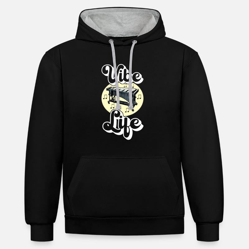 Vibraphon, vibraphonist - Contrast hoodie - black/heather grey