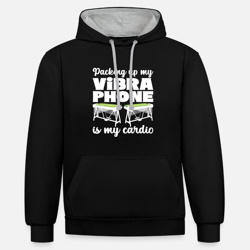 Vibraphon, vibraphonist - Contrast hoodie - black/heather grey