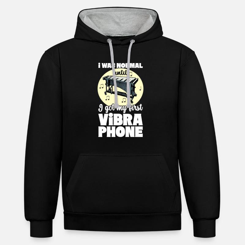 Vibraphon, vibraphonist - Contrast hoodie - black/heather grey