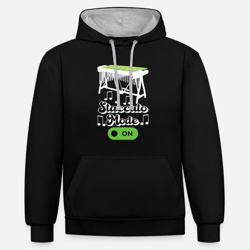Vibraphon, vibraphonist - Contrast hoodie - black/heather grey