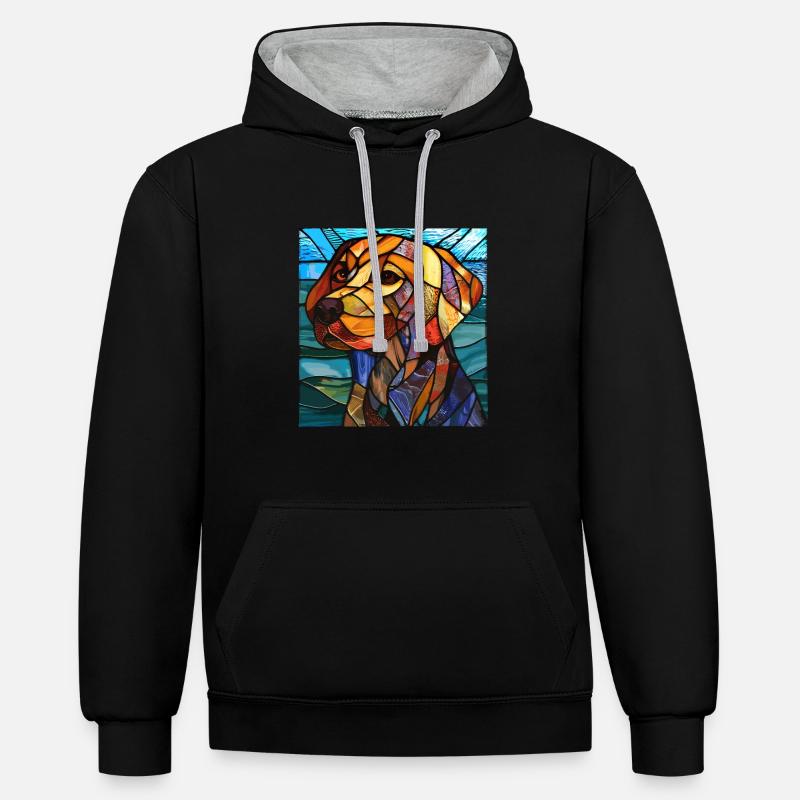 Vitrail artiste Vitrail Art - Sweat à capuche contrasté - noir/gris chiné