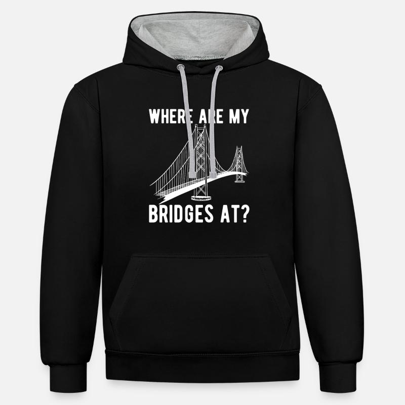 Bridge Engineer Bridge Construction - Contrast hoodie - black/heather grey