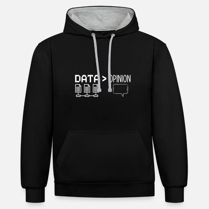 Data > Opinion Artificial Intelligence Data - Contrast hoodie - black/heather grey