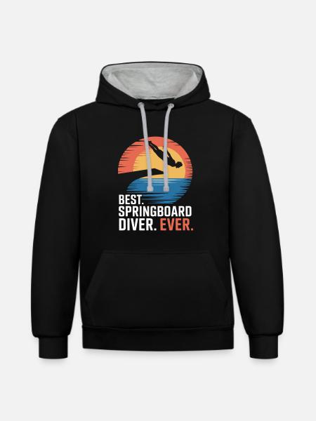 Diving diving board - Contrast hoodie - black/heather grey