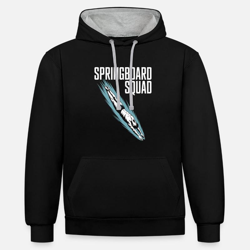 Diving diving board - Contrast hoodie - black/heather grey