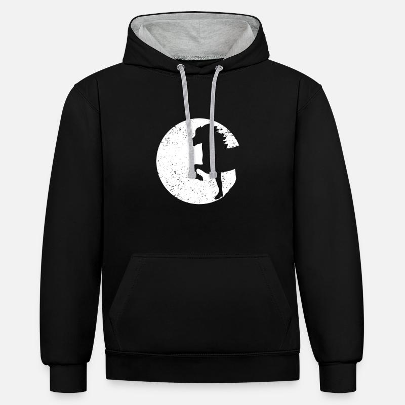 Isländer eine Leidenschaft - Kontrast-Hoodie - Schwarz/Grau meliert