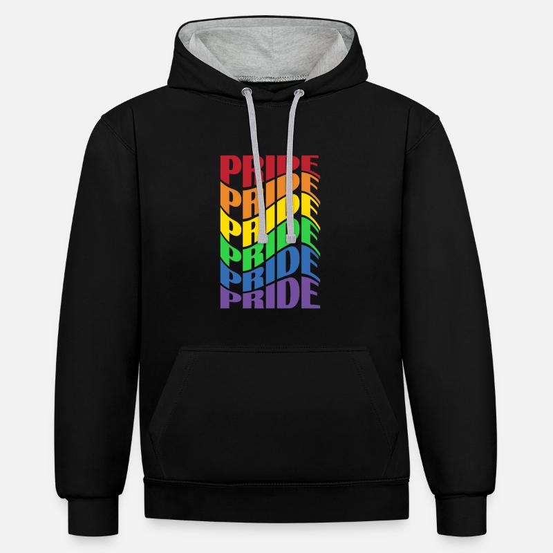 Déclaration LGBT de la fierté - Sweat à capuche contrasté - noir/gris chiné