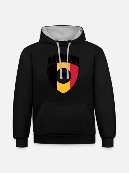 belgium - Contrast hoodie - black/heather grey