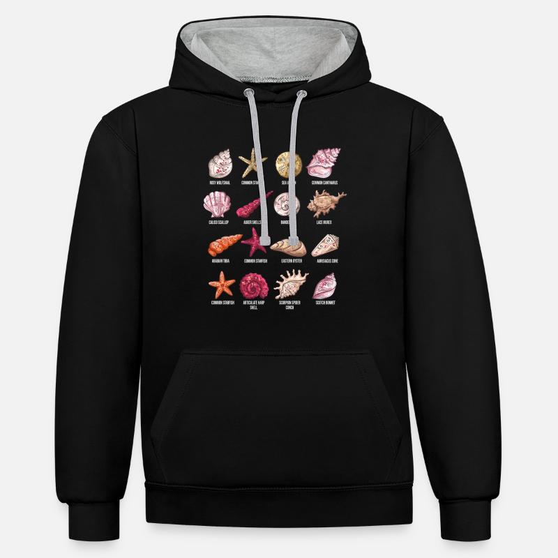 Espèces de moules - Sweat à capuche contrasté - noir/gris chiné