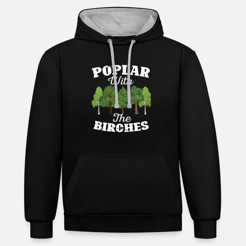 Bûcheron tronçonneuse arboriste - Sweat à capuche contrasté - noir/gris chiné