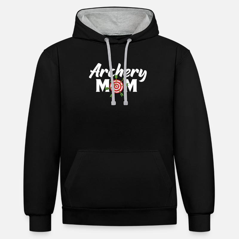 Archery Bogenschießen Bogen - Kontrast-Hoodie - Schwarz/Grau meliert