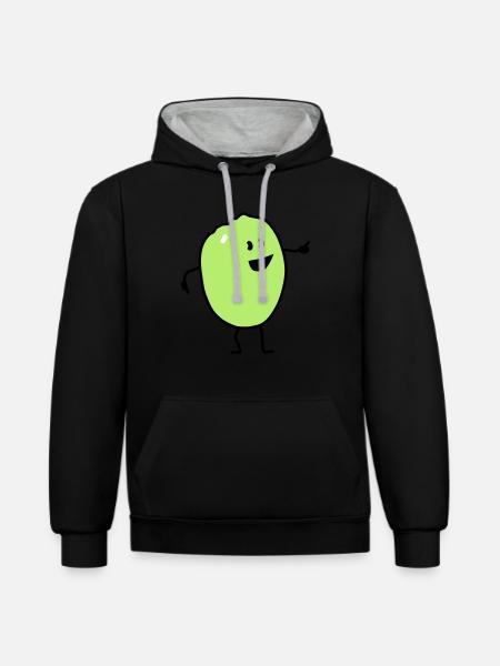 quince - Kontrast-Hoodie - Schwarz/Grau meliert