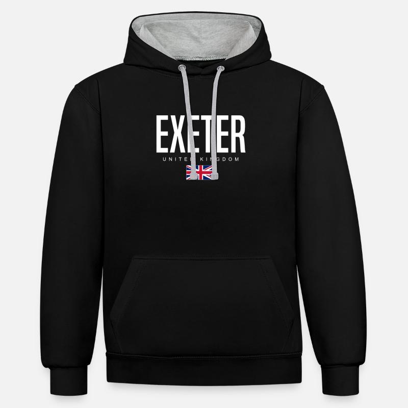 Exeter, Royaume-Uni - Sweat à capuche contrasté - noir/gris chiné