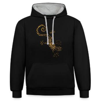 Panther lizard - Contrast hoodie - black/heather grey - Front - Anna (173cm) & Nico (186cm)
