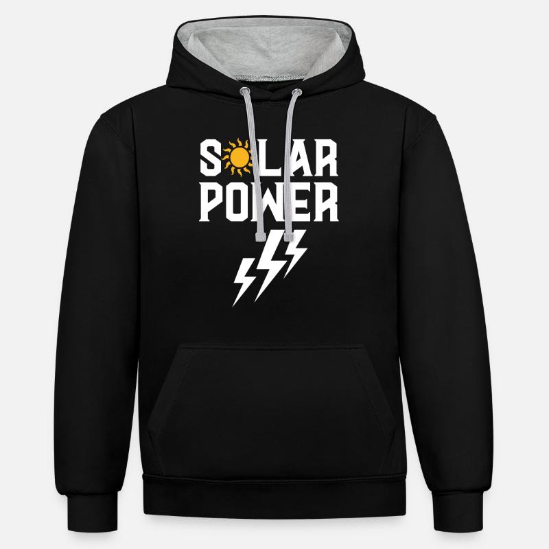 Solar Power Motiv - Sweat à capuche contrasté - noir/gris chiné