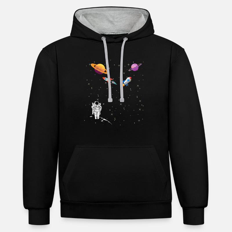 Space Space Missiles Spatial Astronaute - Sweat à capuche contrasté - noir/gris chiné