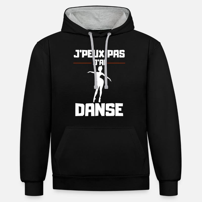 J'Peux pas j'ai Danse - Sweat à capuche contrasté - noir/gris chiné