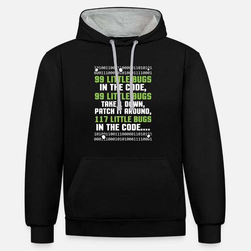 Nerdy gens mignon cadeau - Sweat à capuche contrasté - noir/gris chiné