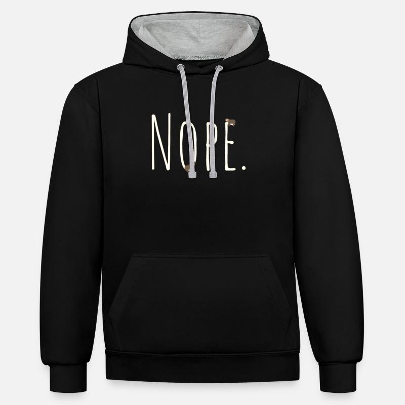 Nope Sloth - Sweat à capuche contrasté - noir/gris chiné