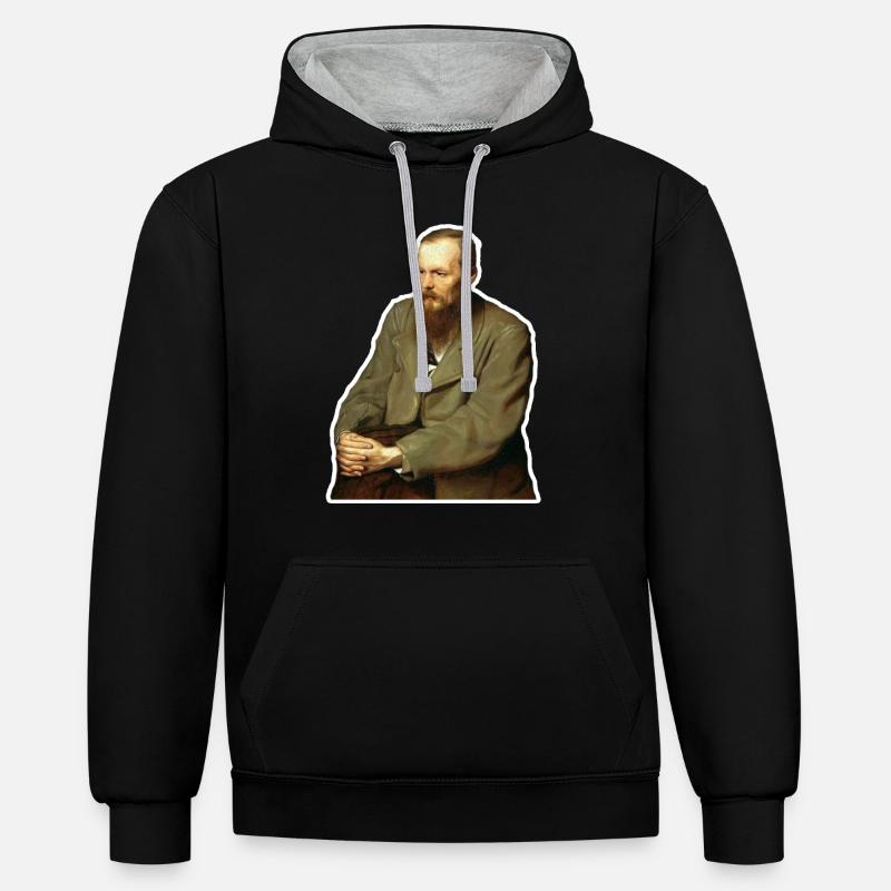 Le Grand Inquisiteur - Sweat à capuche contrasté - noir/gris chiné