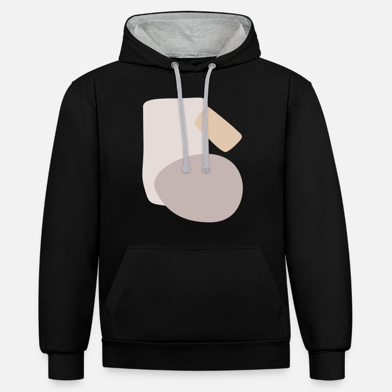 Abstract design different shapes - Contrast hoodie - black/heather grey