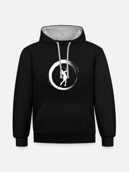 Golferin - Kontrast-Hoodie - Schwarz/Grau meliert