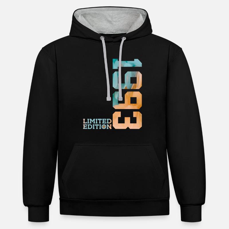 33E ANNIVERSAIRE ÉDITION LIMITÉE 1993 - Sweat à capuche contrasté - noir/gris chiné