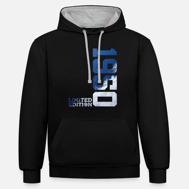 ÉDITION LIMITÉE 76E ANNIVERSAIRE 1950 - Sweat à capuche contrasté - noir/gris chiné
