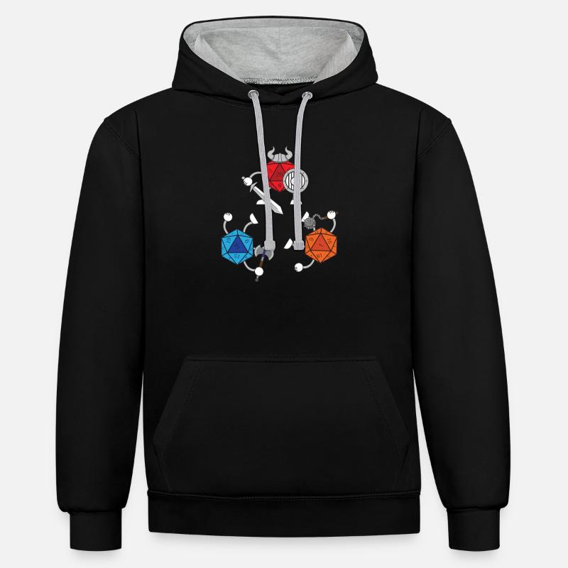 Dice Game Dice - Sweat à capuche contrasté - noir/gris chiné