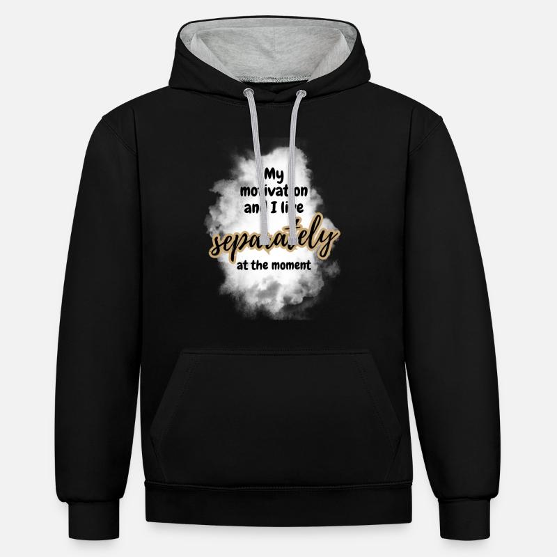 POSITIVE EINSTELLUNG MINDSET Motivation - Kontrast-Hoodie - Schwarz/Grau meliert