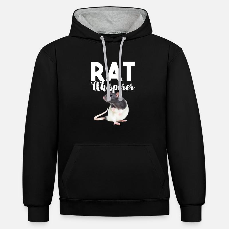 Rat Funny - Rat Whisperer - Sweat à capuche contrasté - noir/gris chiné