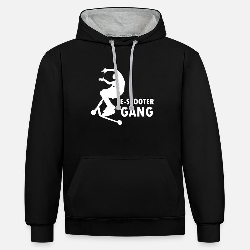 E-Scooter E-Roller Scooter - Sweat à capuche contrasté - noir/gris chiné