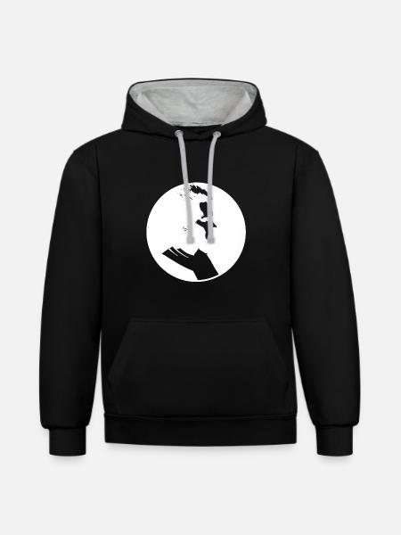 Marie Curie - Contrast hoodie - black/heather grey