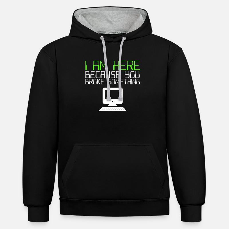 IT Helpdesk It Support - Contrast hoodie - black/heather grey
