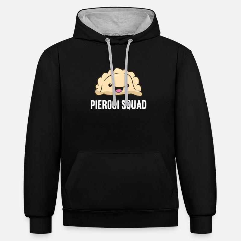 Pierogi Effectif Pologne Pierogi - Sweat à capuche contrasté - noir/gris chiné