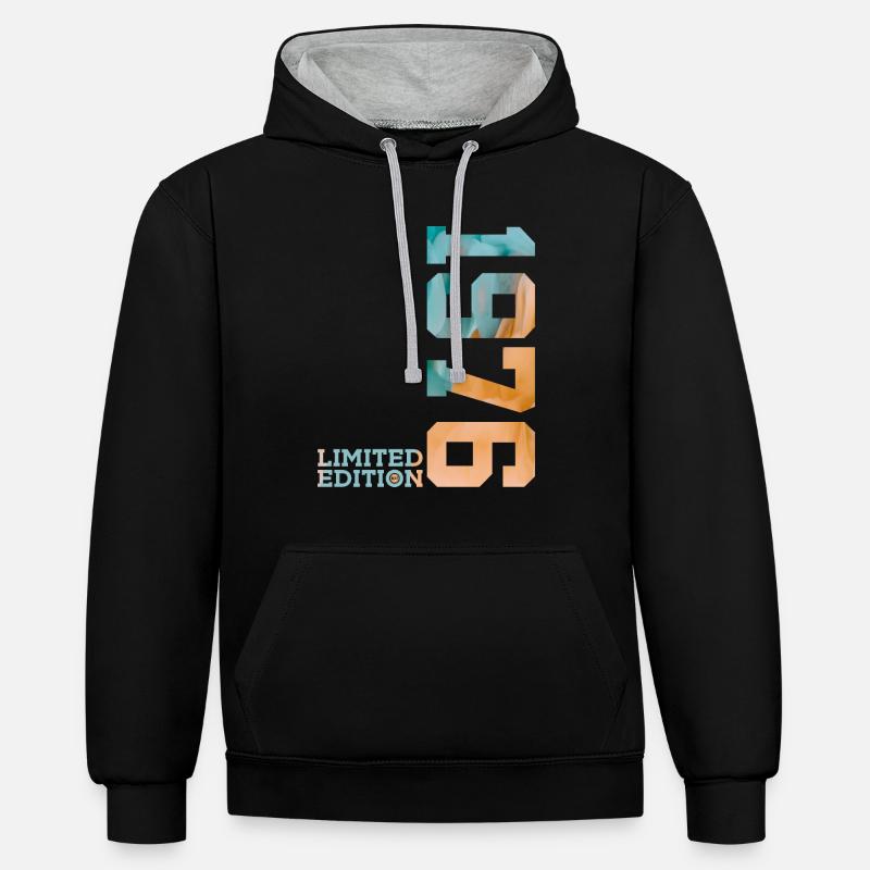 50E ANNIVERSAIRE ÉDITION LIMITÉE 1976 - Sweat à capuche contrasté - noir/gris chiné