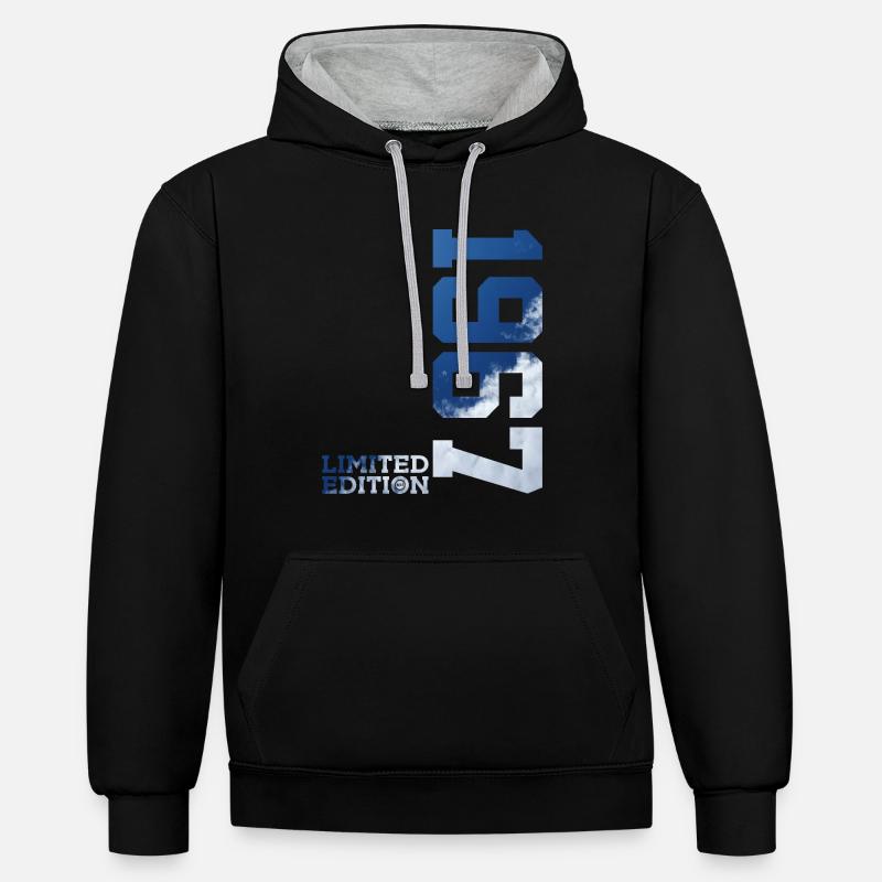 ÉDITION LIMITÉE 59E ANNIVERSAIRE 1967 - Sweat à capuche contrasté - noir/gris chiné